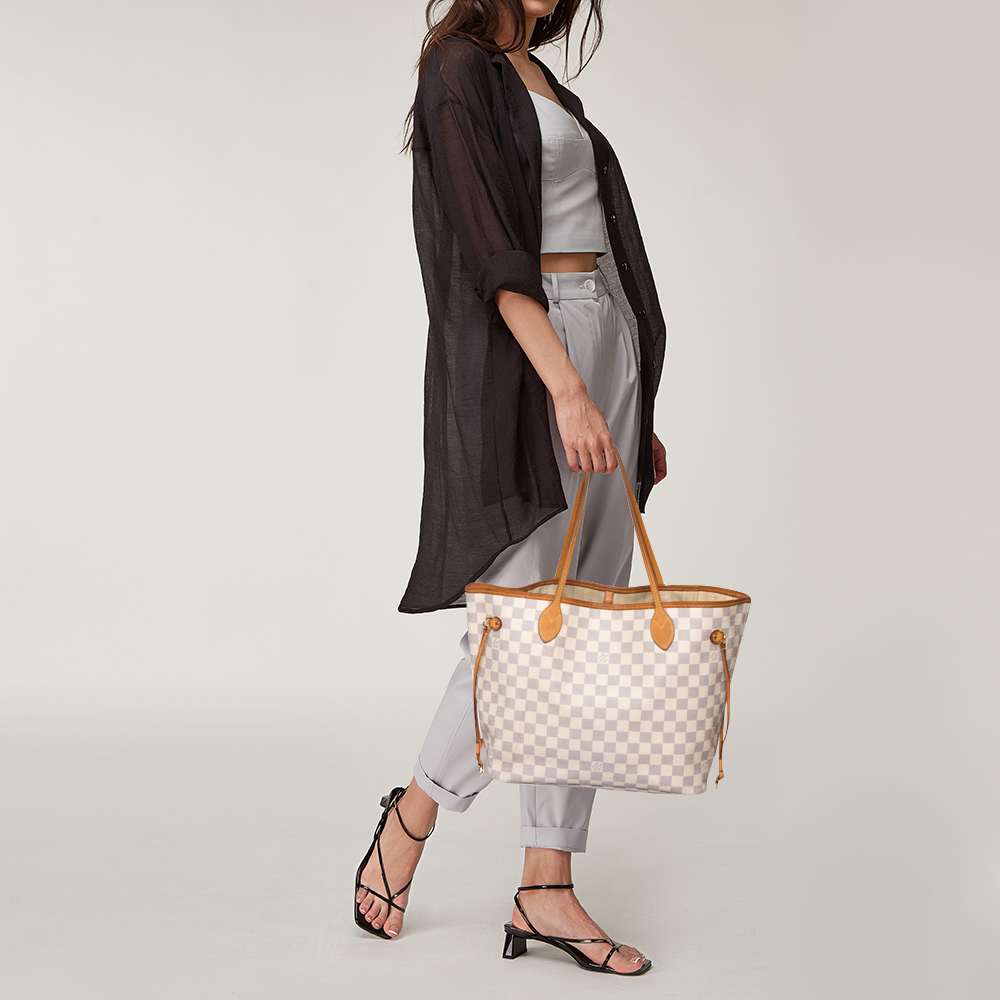 

Louis Vuitton Damier Azur Canvas Neverfull MM Bag, Grey