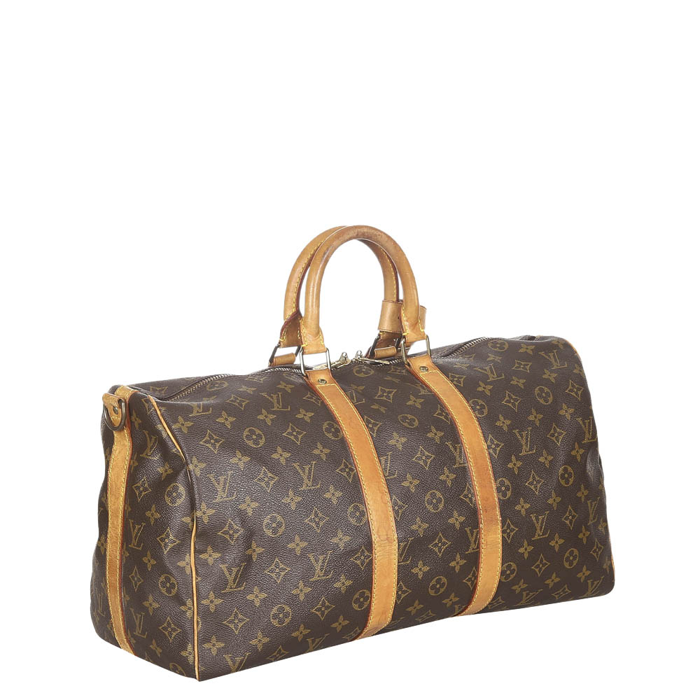 

Louis Vuitton Monogram Canvas Keepall Bandouliere 45 Bag, Brown