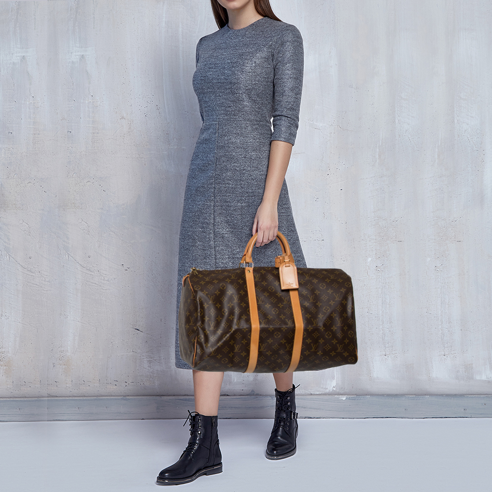 

Louis Vuitton Monogram Canvas Keepall 50 Bag, Brown