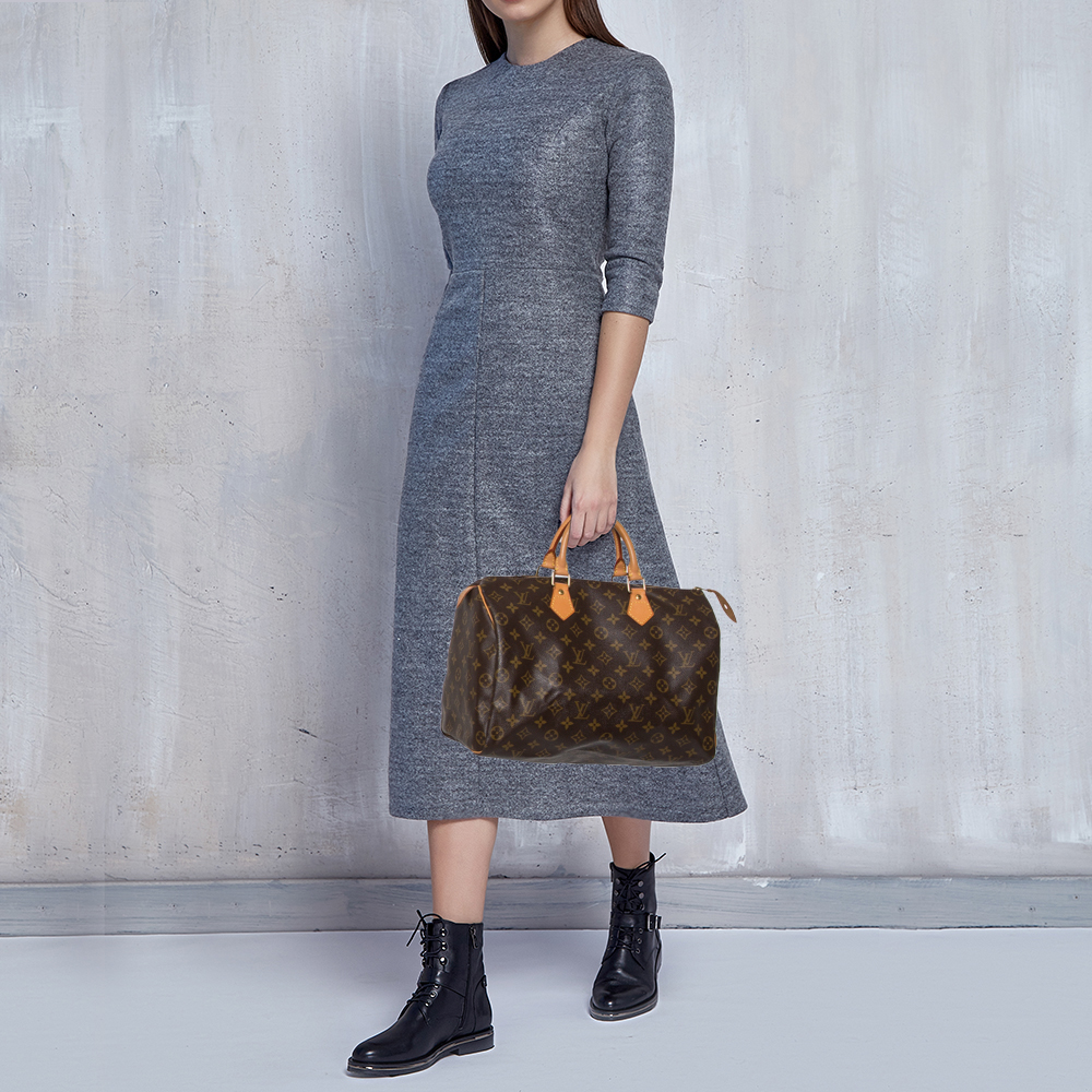 

Louis Vuitton Monogram Canvas Speedy 35 Bag, Brown
