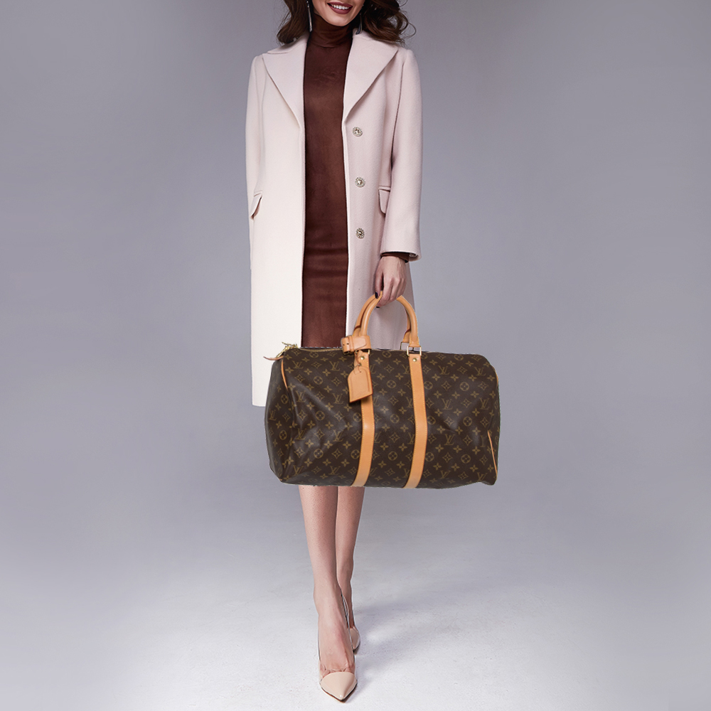 

Louis Vuitton Monogram Canvas Keepall 45 Bag, Brown
