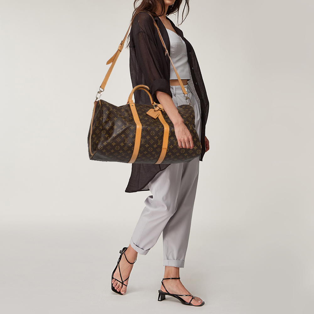 

Louis Vuitton Monogram Canvas Keepall Bandouliere 50 Bag, Brown
