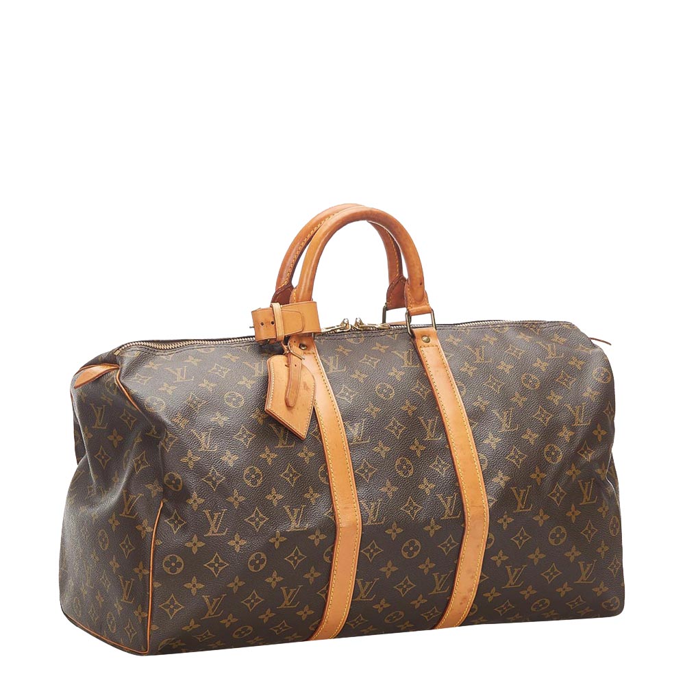 

Louis Vuitton Monogram Canvas Keepall Bandouliere 55 Bag, Brown