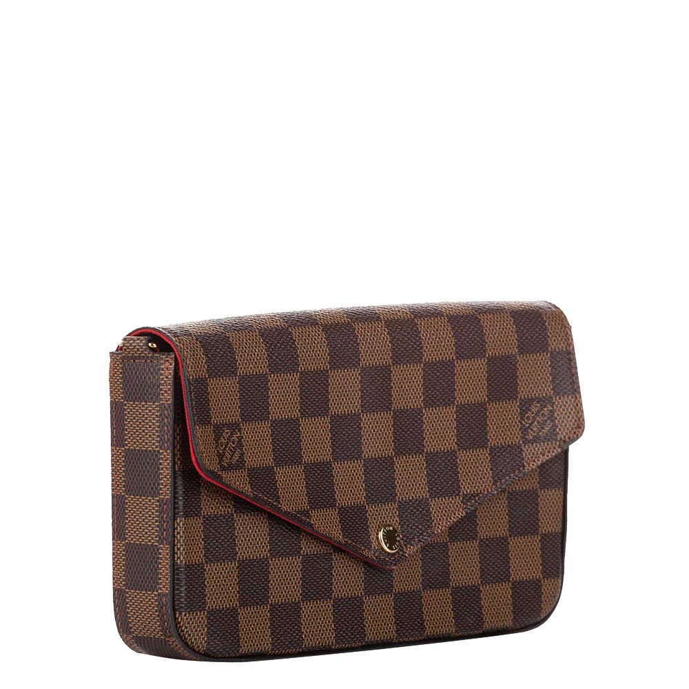 

Louis Vuitton Damier Ebene Canvas Pochette Felicie Bag, Brown