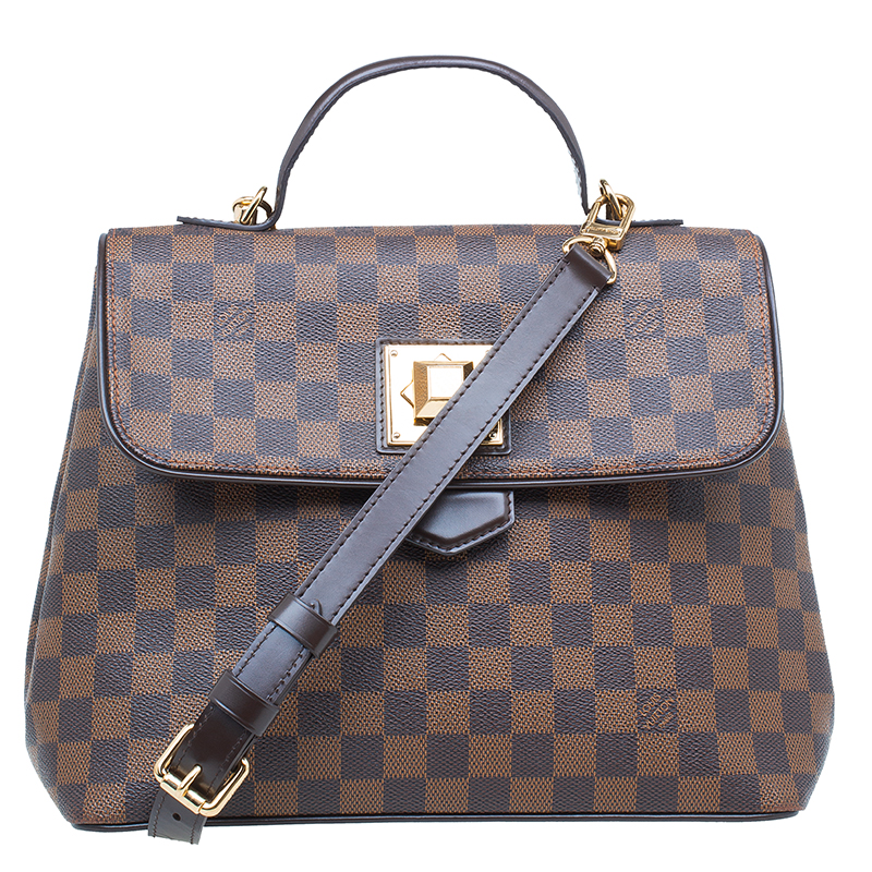 Pre Owned Louis Vuitton Damier Ebene Canvas Bergamo Satchel MM Bag