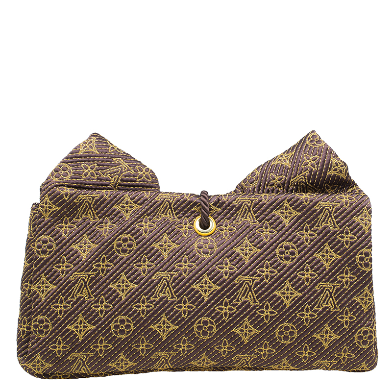Louis Vuitton Gold Monogram Metisse African Queen Clutch Bag