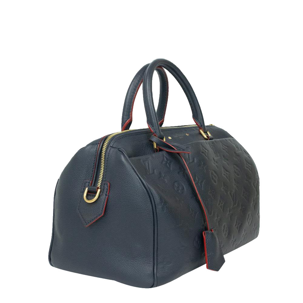 

Louis Vuitton Blue Monogram Empreinte Leather Speedy Bandouliere Bag