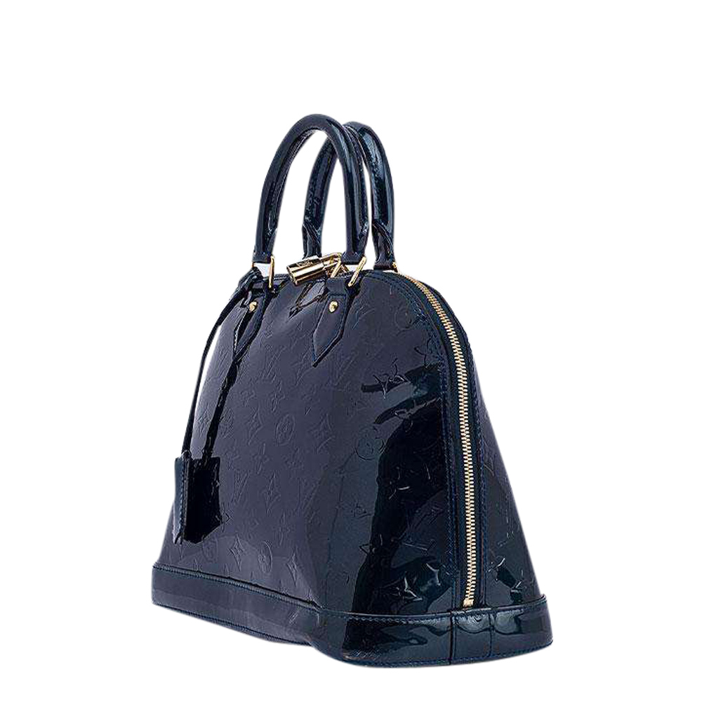 

Louis Vuitton Blue Monogram Vernis Alma PM Bag