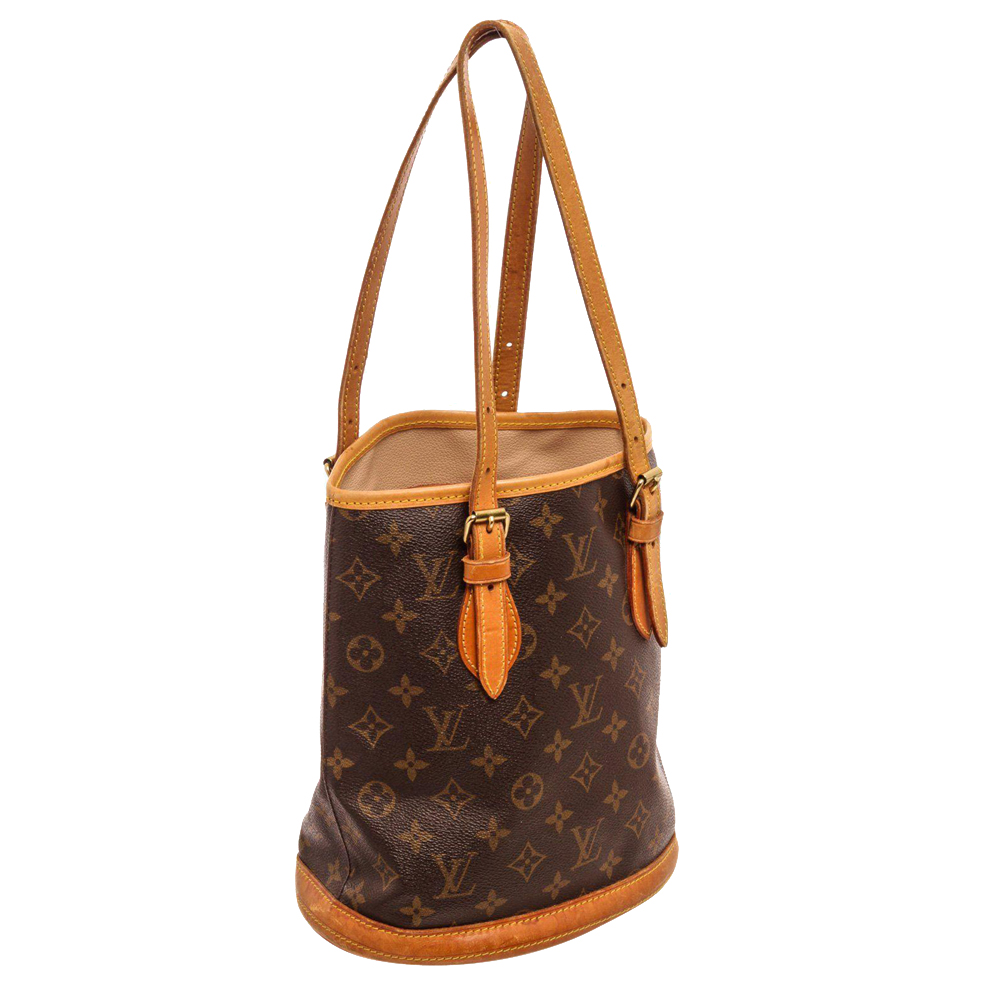 

Louis Vuitton Monogram Canvas Petit Bucket Bag, Brown