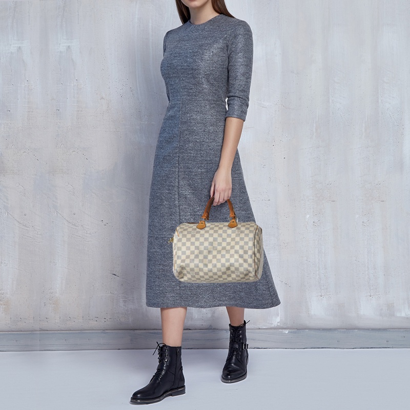

Louis Vuitton Damier Azur Canvas Speedy 30 Bag, Cream