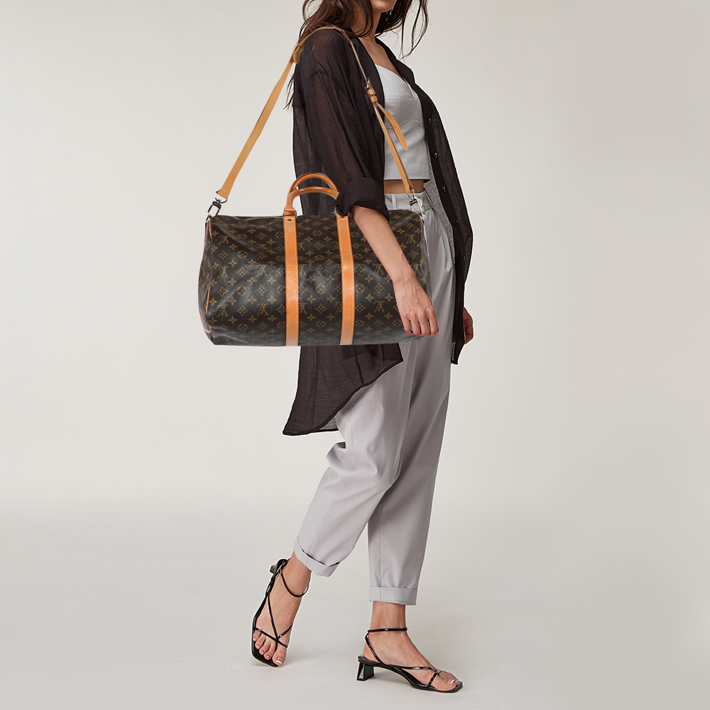 

Louis Vuitton Monogram Canvas Keepall Bandouliere 50 Bag, Brown