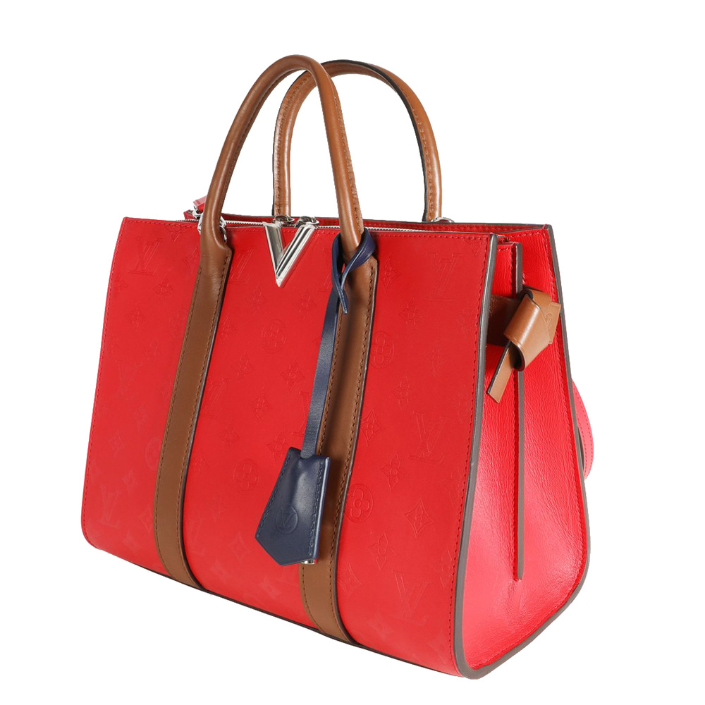 

Louis Vuitton Red Leather Monogram Very Tote MM Bag