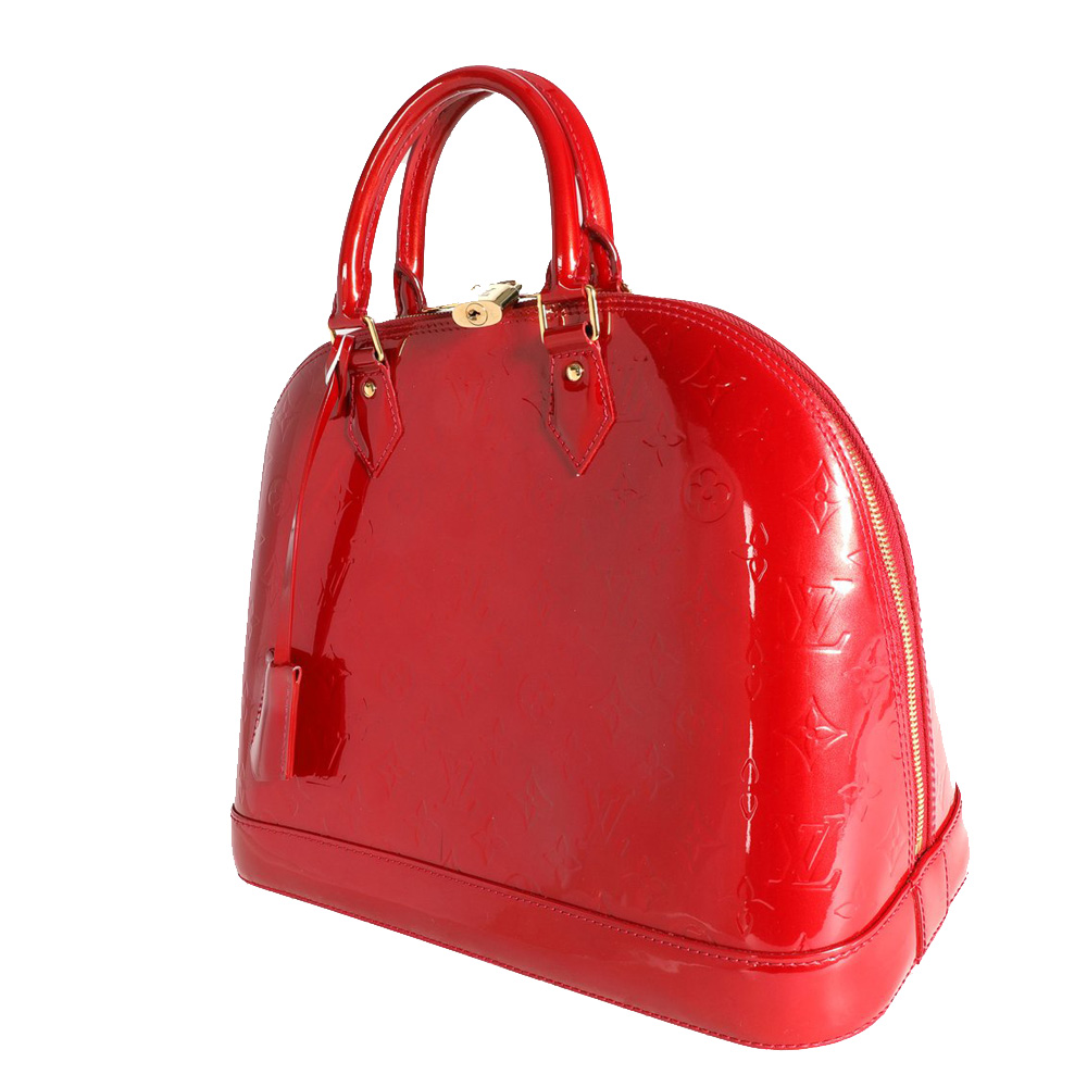 

Louis Vuitton Red Monogram Vernis Alma MM Bag