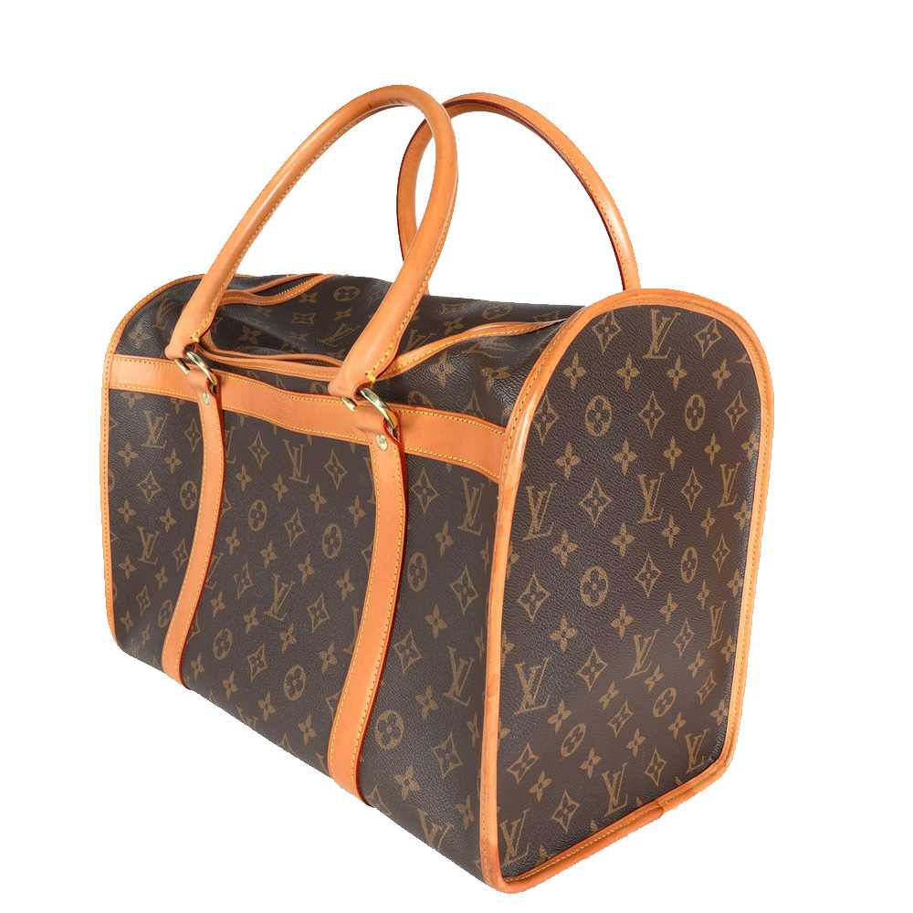 

Louis Vuitton Brown/Tan Monogram Canvas Sac Chien Pet Carrier 40 Bag