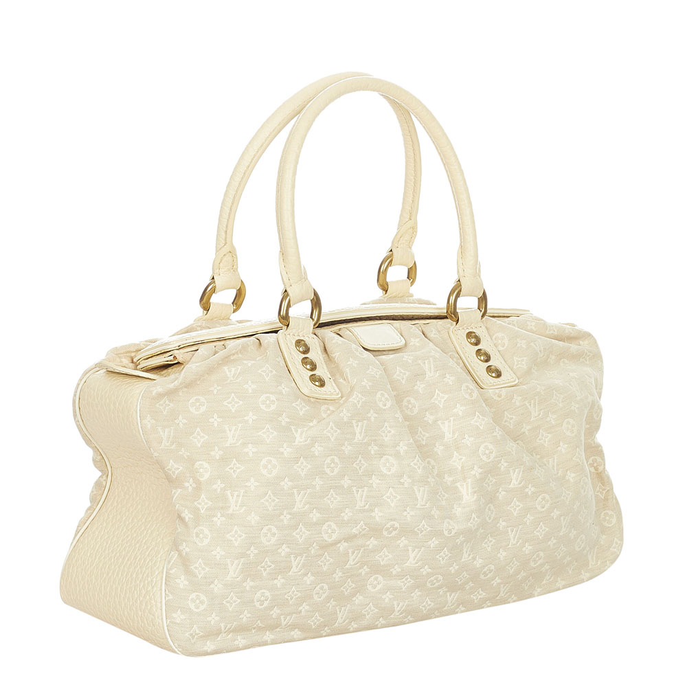 

Louis Vuitton White Mini Lin Canvas Trapeze GM Bag