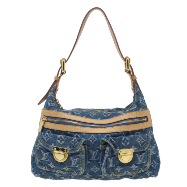 Pre Owned Louis Vuitton Denim Monogram Baggy PM