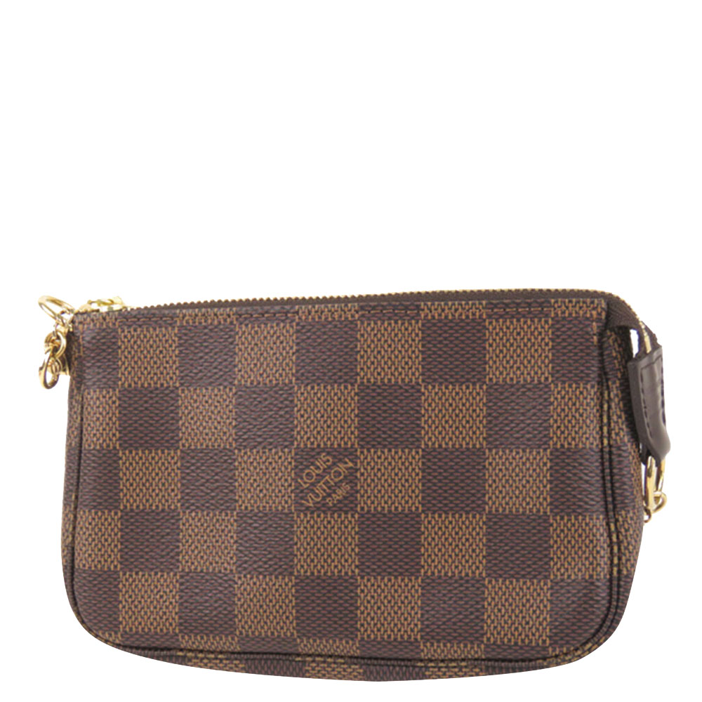 

Louis Vuitton Damier Ebene Canvas Pochette Accessoires Mini Bag, Brown