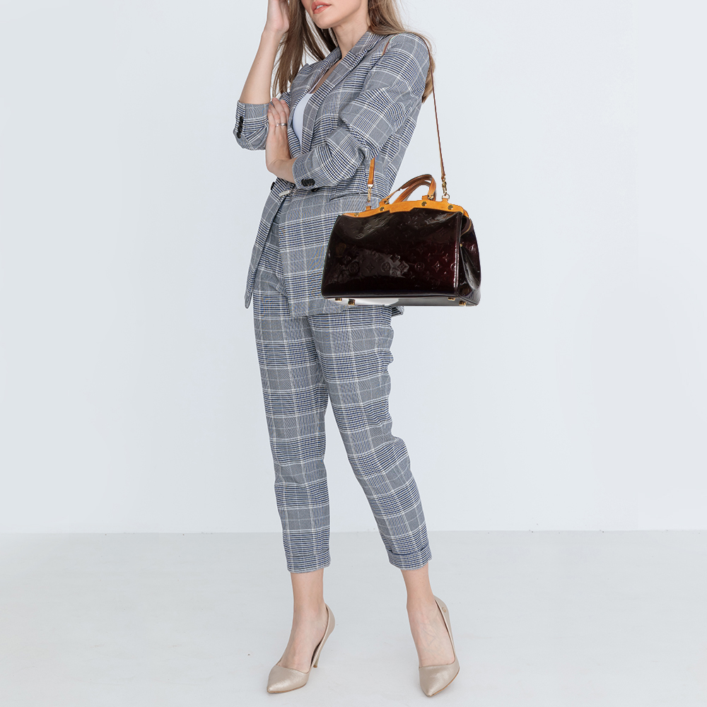 

Louis Vuitton Amarante Monogram Vernis Brea MM Bag, Burgundy