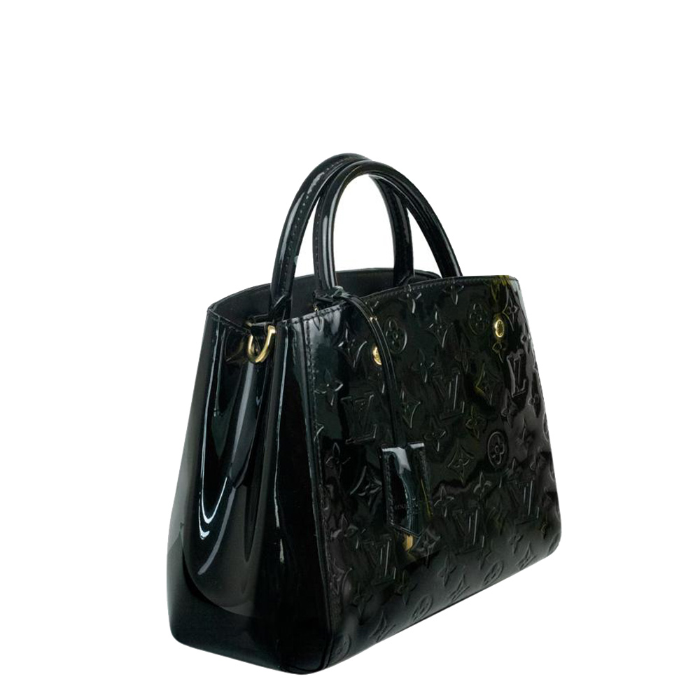 

Louis Vuitton Black Patent Leather Montaigne BB Bag