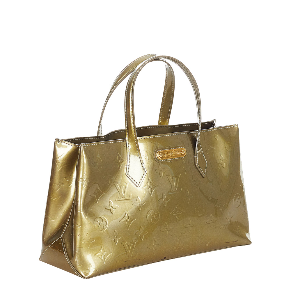 

Louis Vuitton Gold Monogram Vernis Wilshire PM Bag
