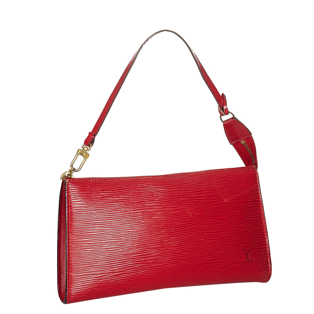 

Louis Vuitton Red Epi Leather Pochette Accessoires Bag