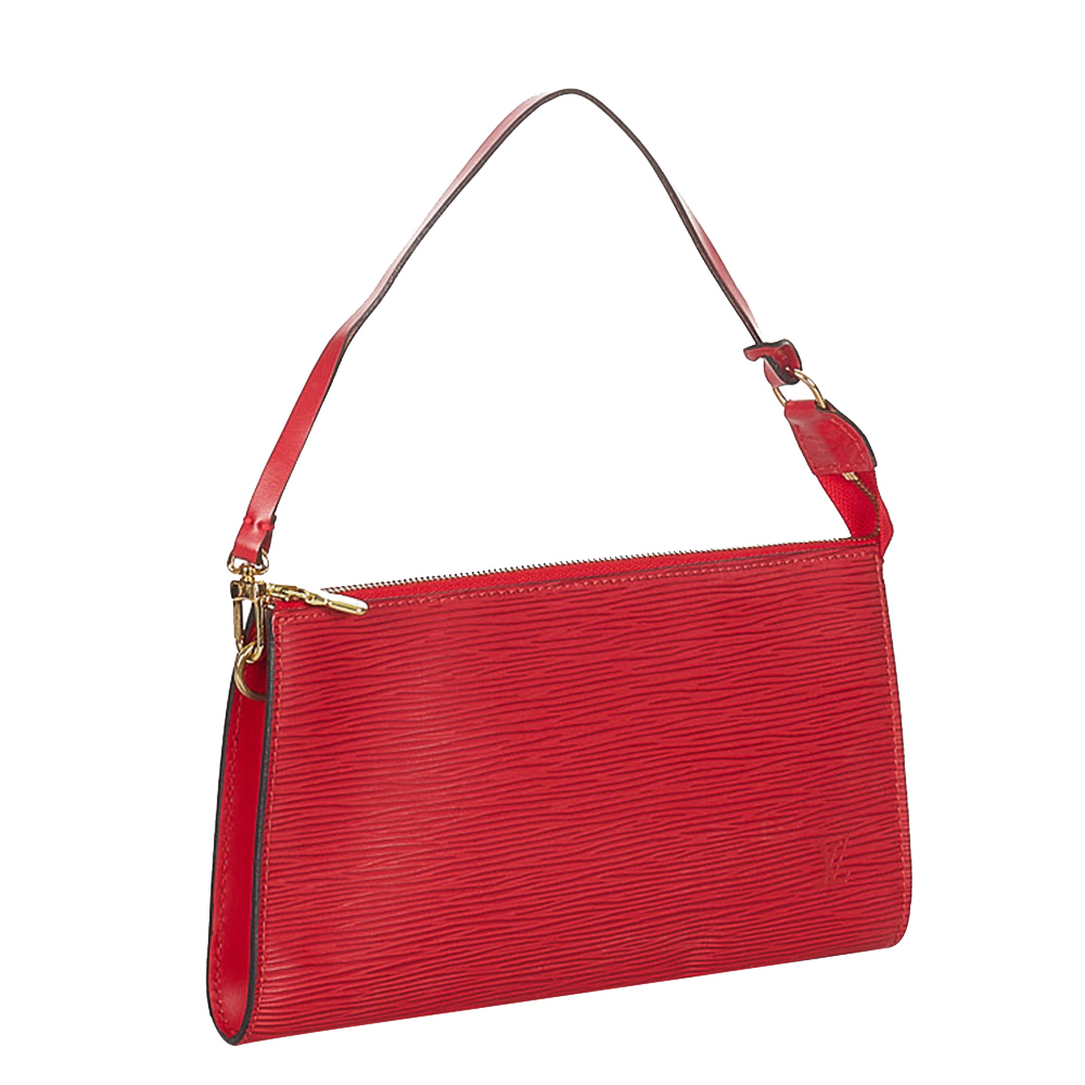 

Louis Vuitton Red Epi Leather Pochette Accessoires Bag