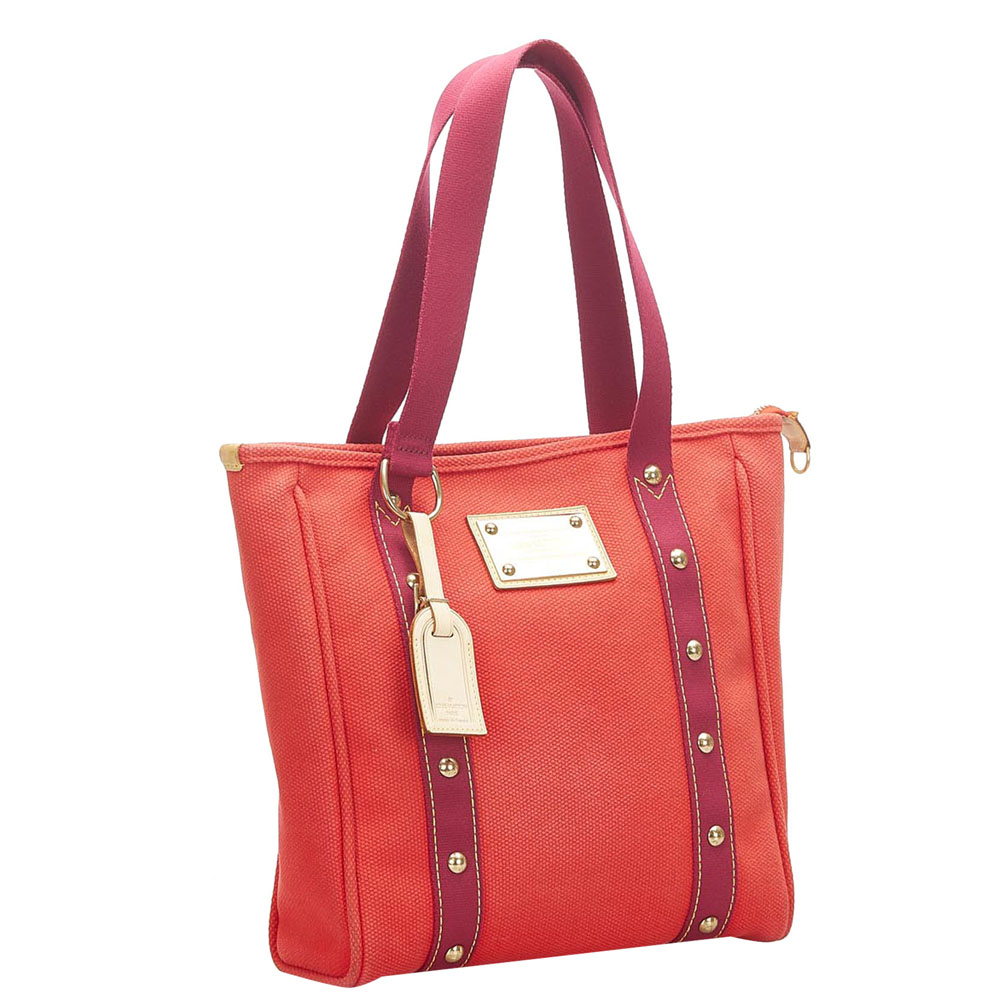 

Louis Vuitton Red Antigua Cabas MM Shoulder Bag