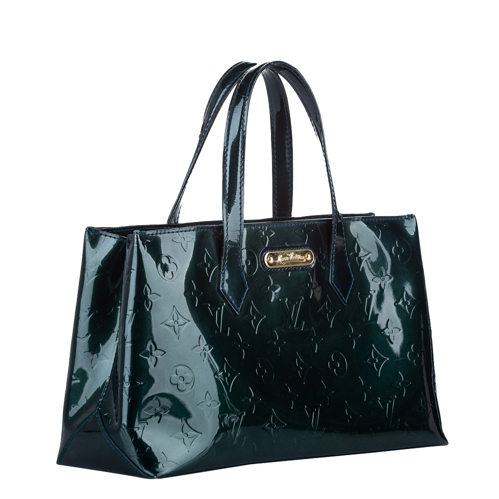 

Louis Vuitton Green Monogram Vernis Wilshire PM Bag