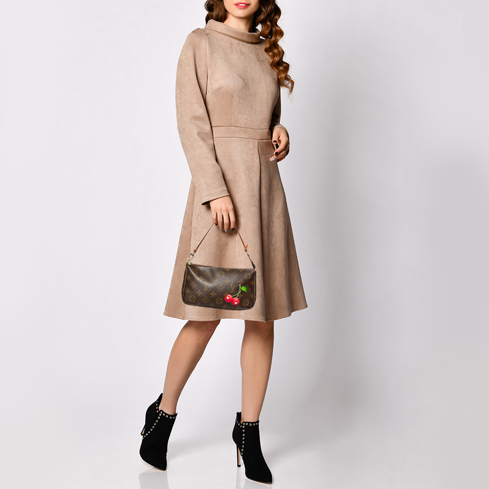 

Louis Vuitton Monogram Canvas Cerises Print Accessories Pochette, Brown