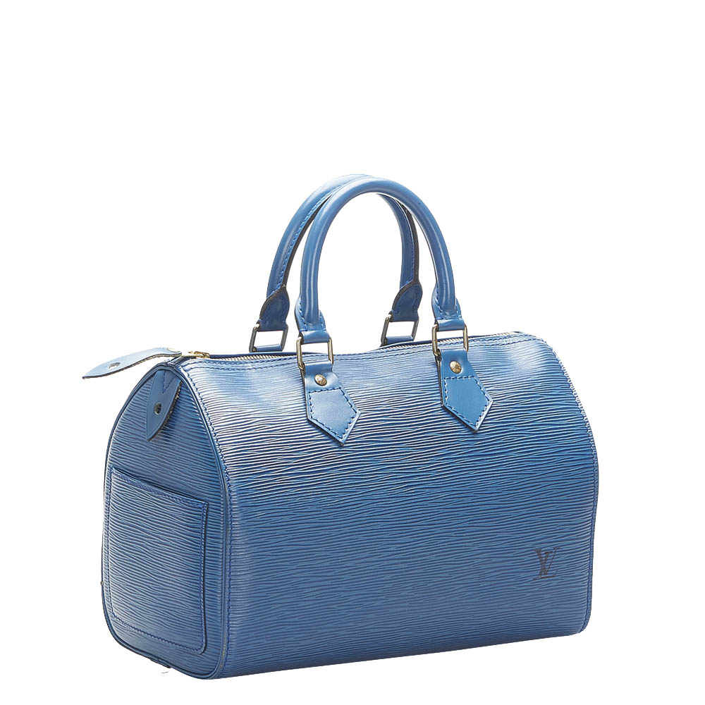 

Louis Vuitton Blue Epi Leather Speedy 25 Satchel