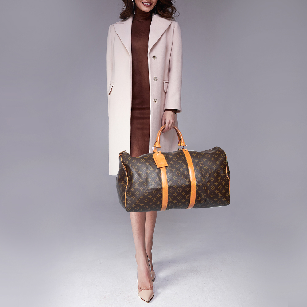

Louis Vuitton Monogram Canvas Keepall 50 Bag, Brown