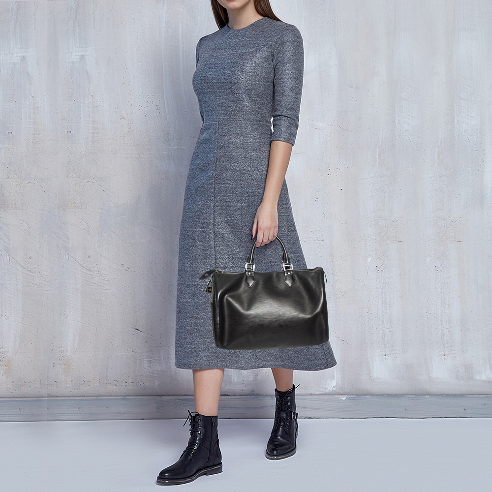 

Louis Vuitton Black Epi Leather Speedy 35 Bag