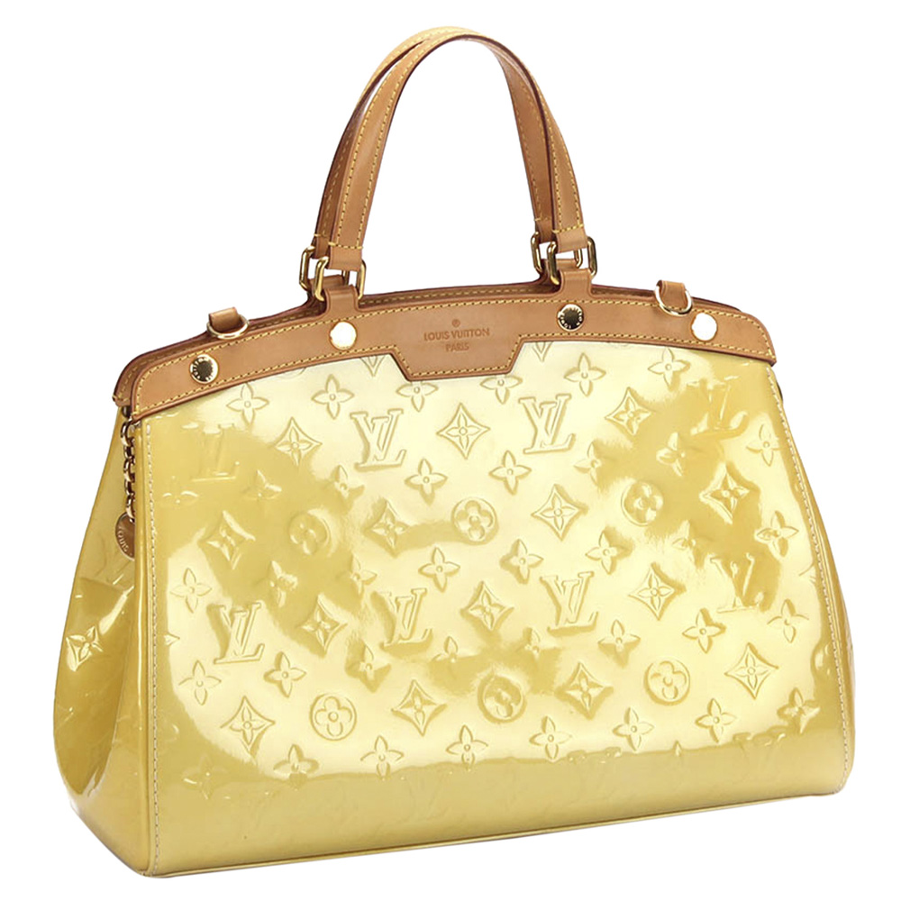 

Louis Vuitton Yellow Monogram Vernis Brea MM Bag