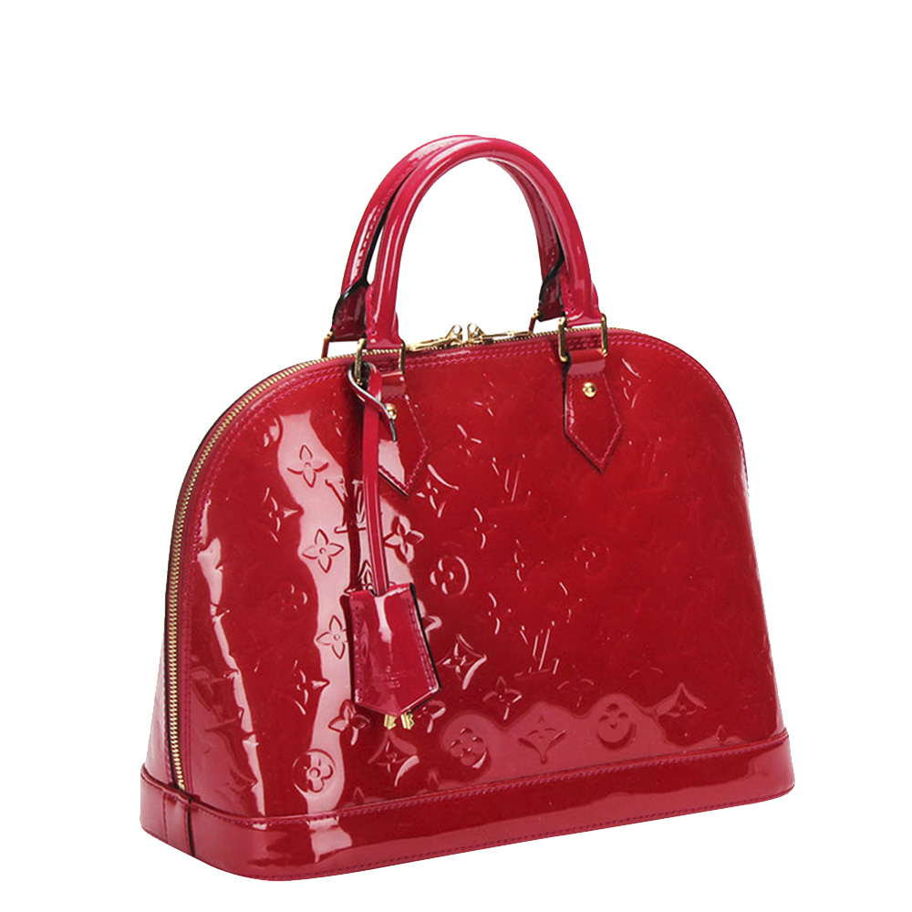 

Louis Vuitton Red Monogram Vernis Alma PM Bag