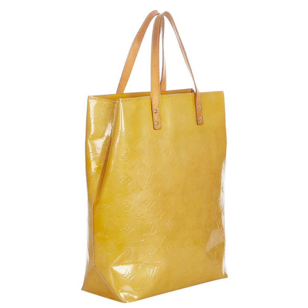 

Louis Vuitton Yellow Monogram Vernis Reade MM Bag