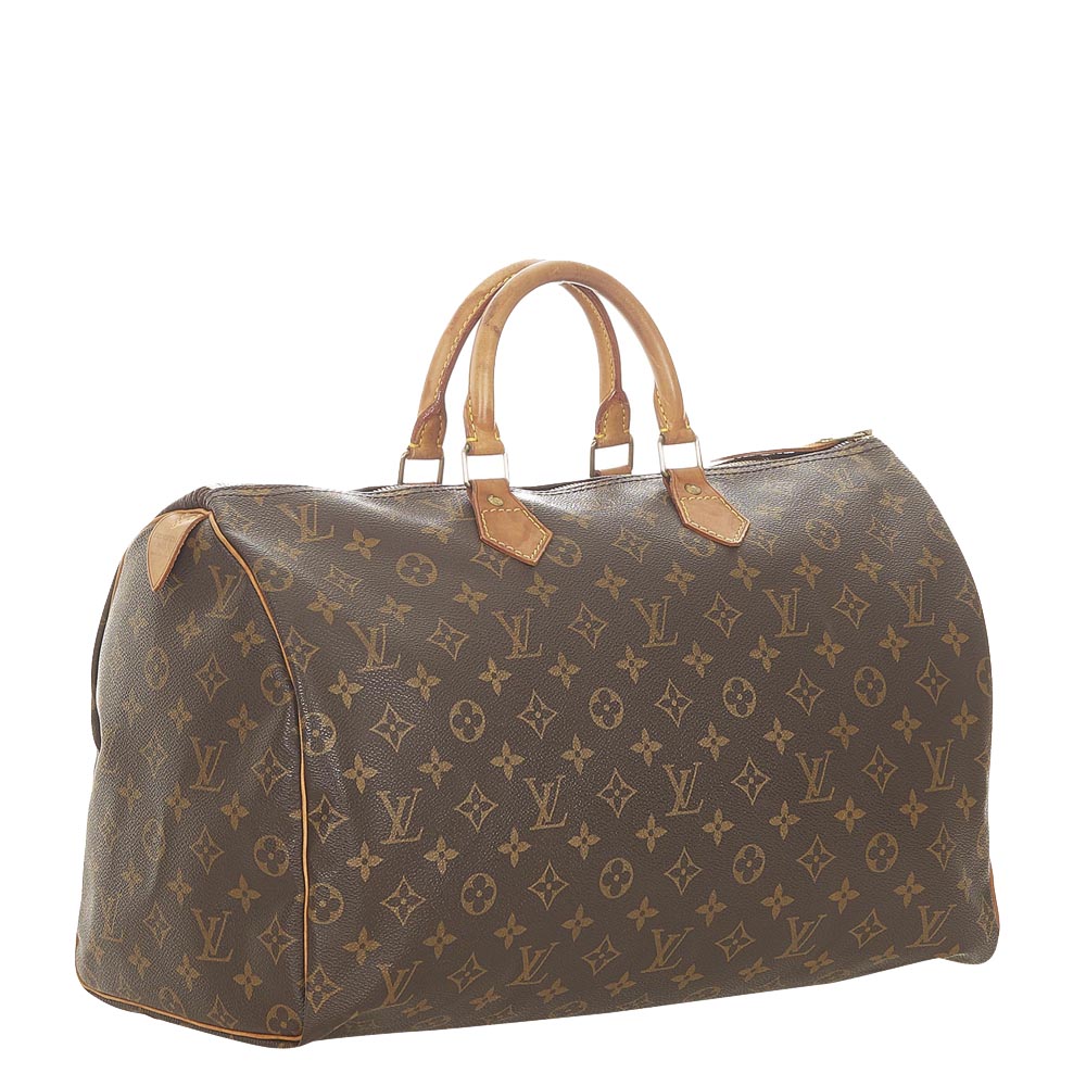 

Louis Vuitton Brown Canvas Speedy 40 Satchel