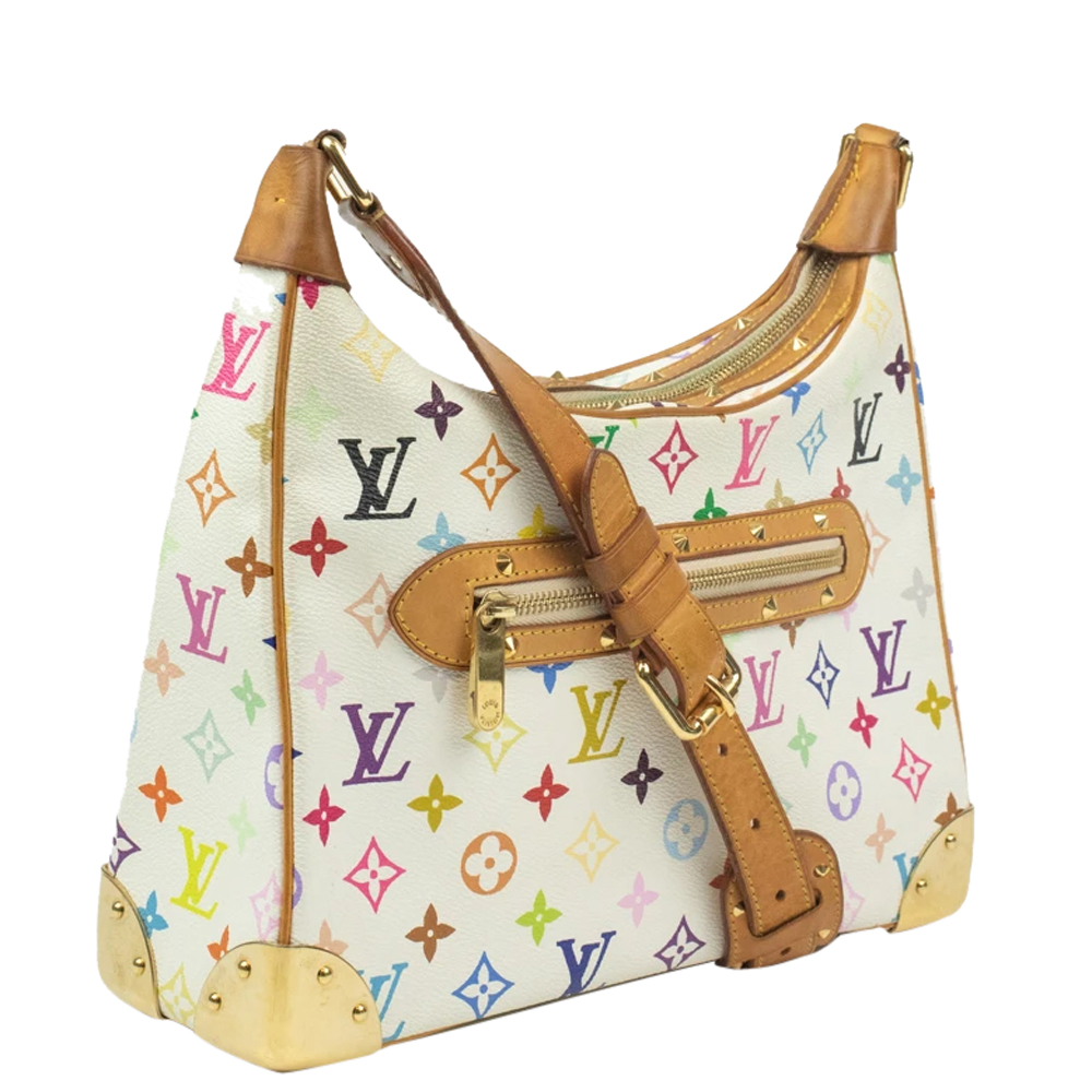 

Louis Vuitton White Monogram Multicolore Canvas Boulogne Bag