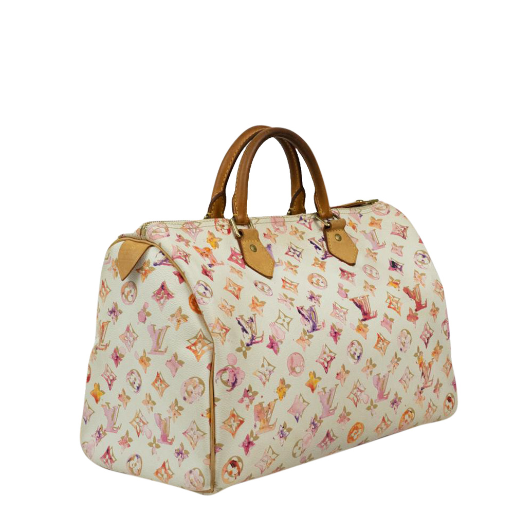 

Louis Vuitton White/Multicolor Monogram Canvas Watercolor Aquarelle Speedy 35 Bag