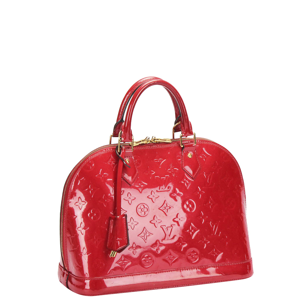 

Louis Vuitton Red Monogram Vernis Alma PM Bag