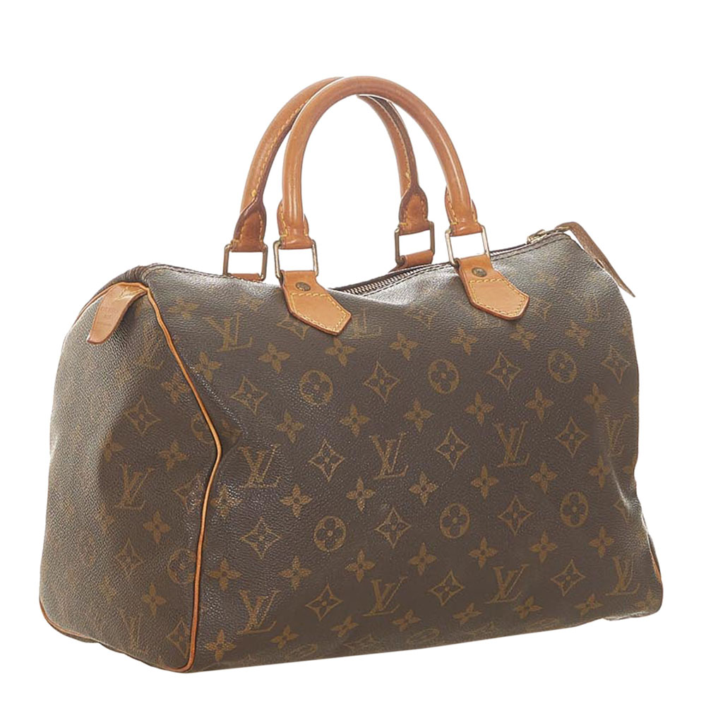 

Louis Vuitton Brown Coated Canvas Speedy 30 Top Handle Bag