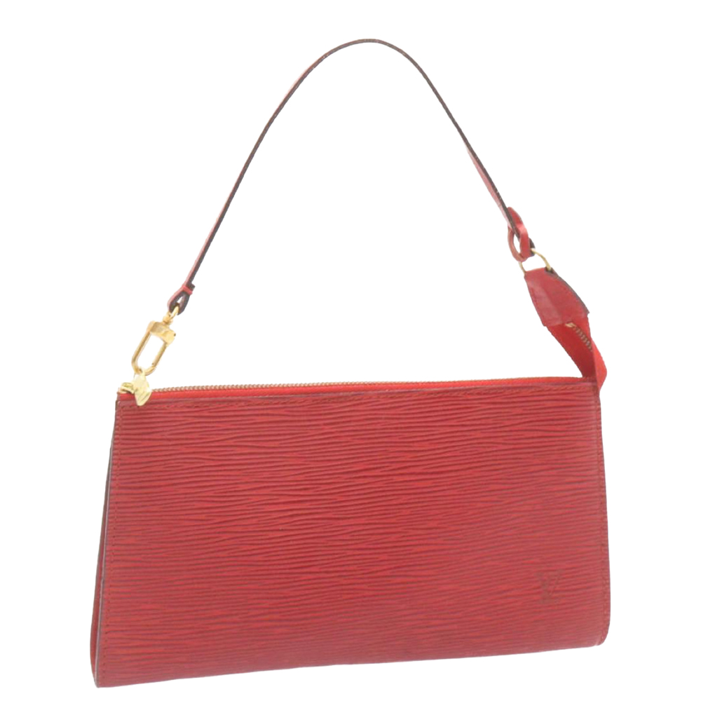 

Louis Vuitton Red Epi Leather Pochette Accessories Bag