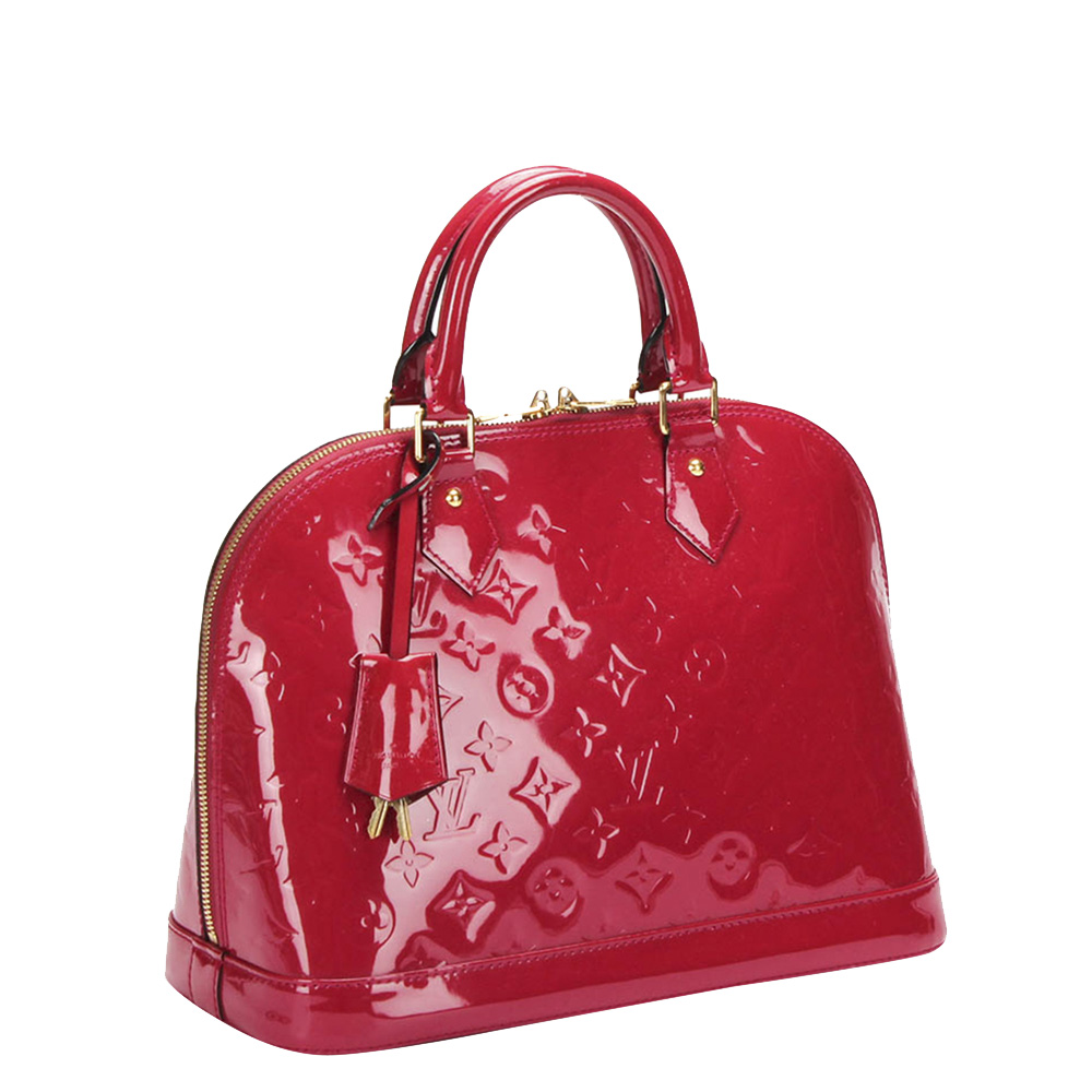 

Louis Vuitton Red Monogram Vernis Alma PM Bag