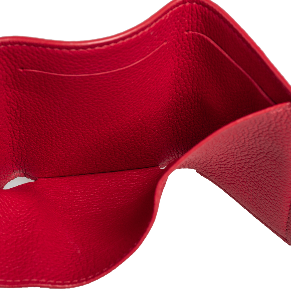 

Louis Vuitton Red Leather Lockmini Wallet