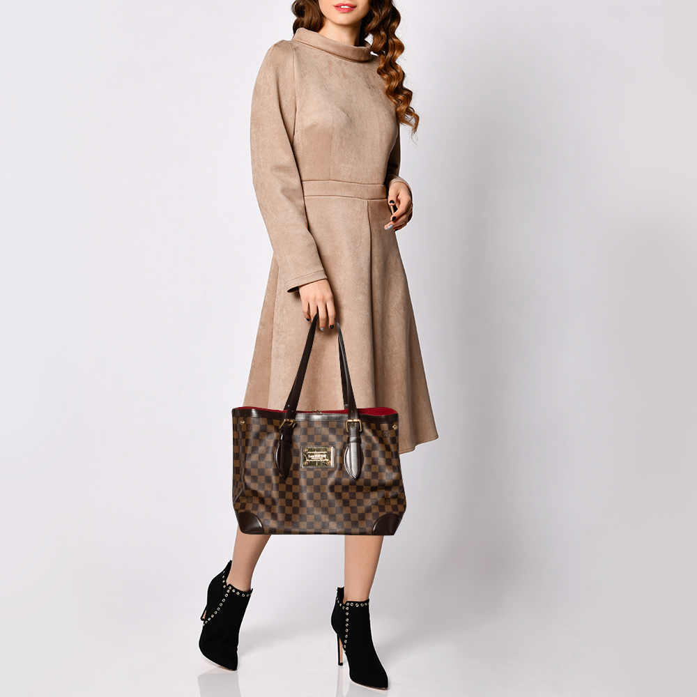 

Louis Vuitton Damier Ebene Canvas Hampstead MM Bag, Brown