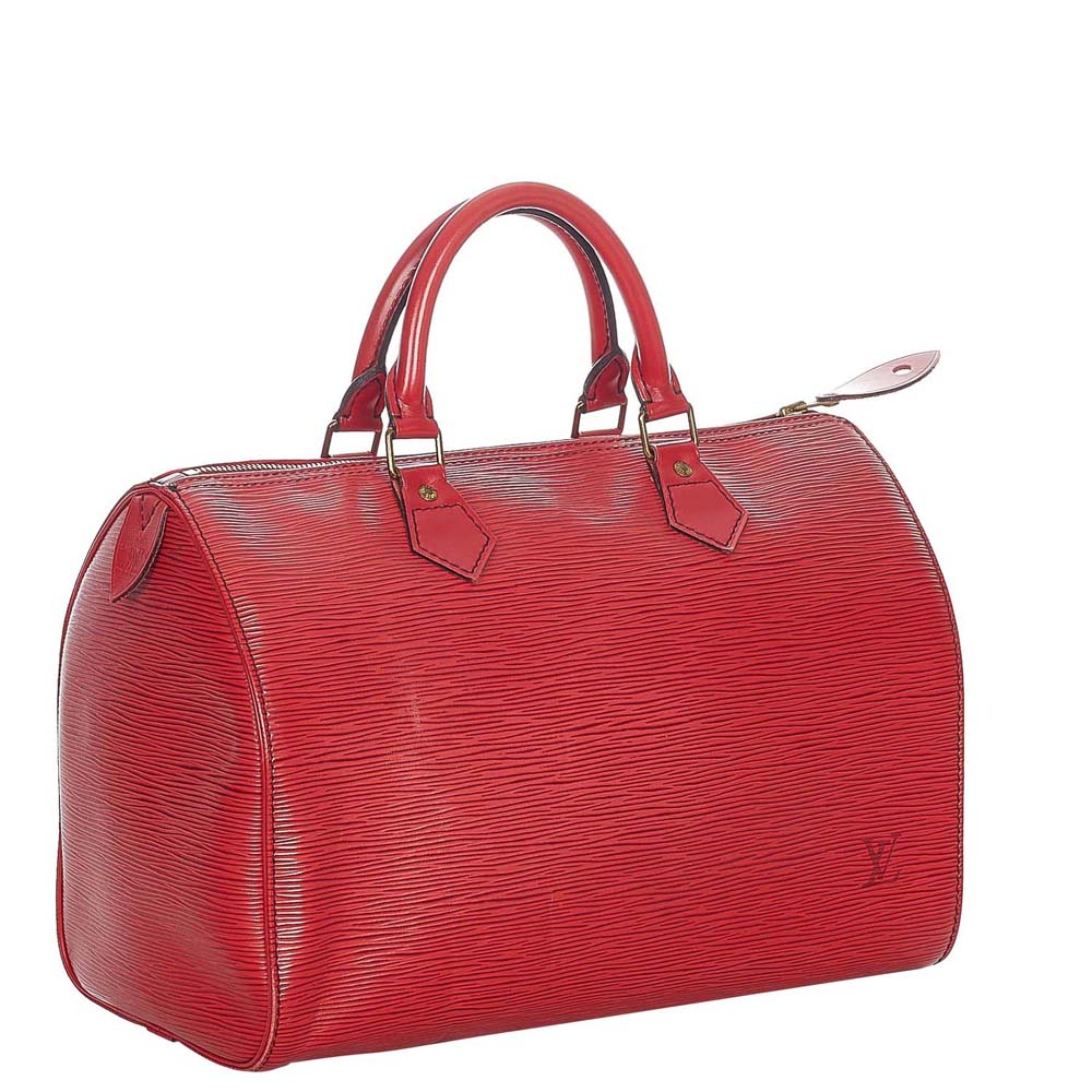 

Louis Vuitton Red Epi Leather Speedy 35 Satchel