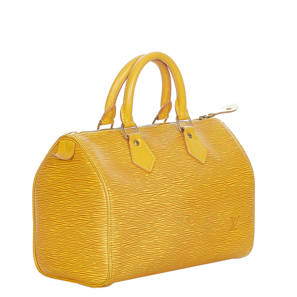 

Louis Vuitton Yellow Leather Speedy 25 Satchel