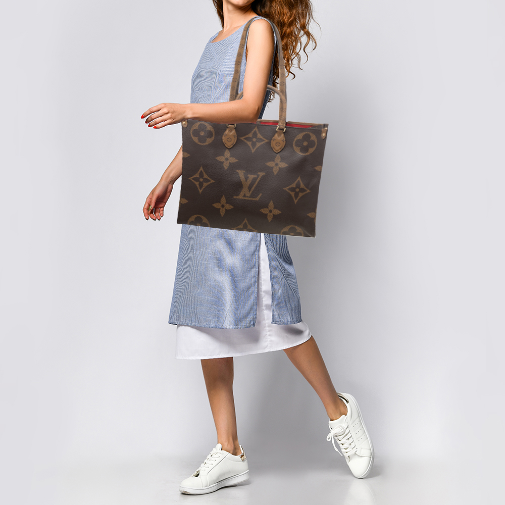 

Louis Vuitton Reverse Monogram Canvas Giant Onthego GM Bag, Brown
