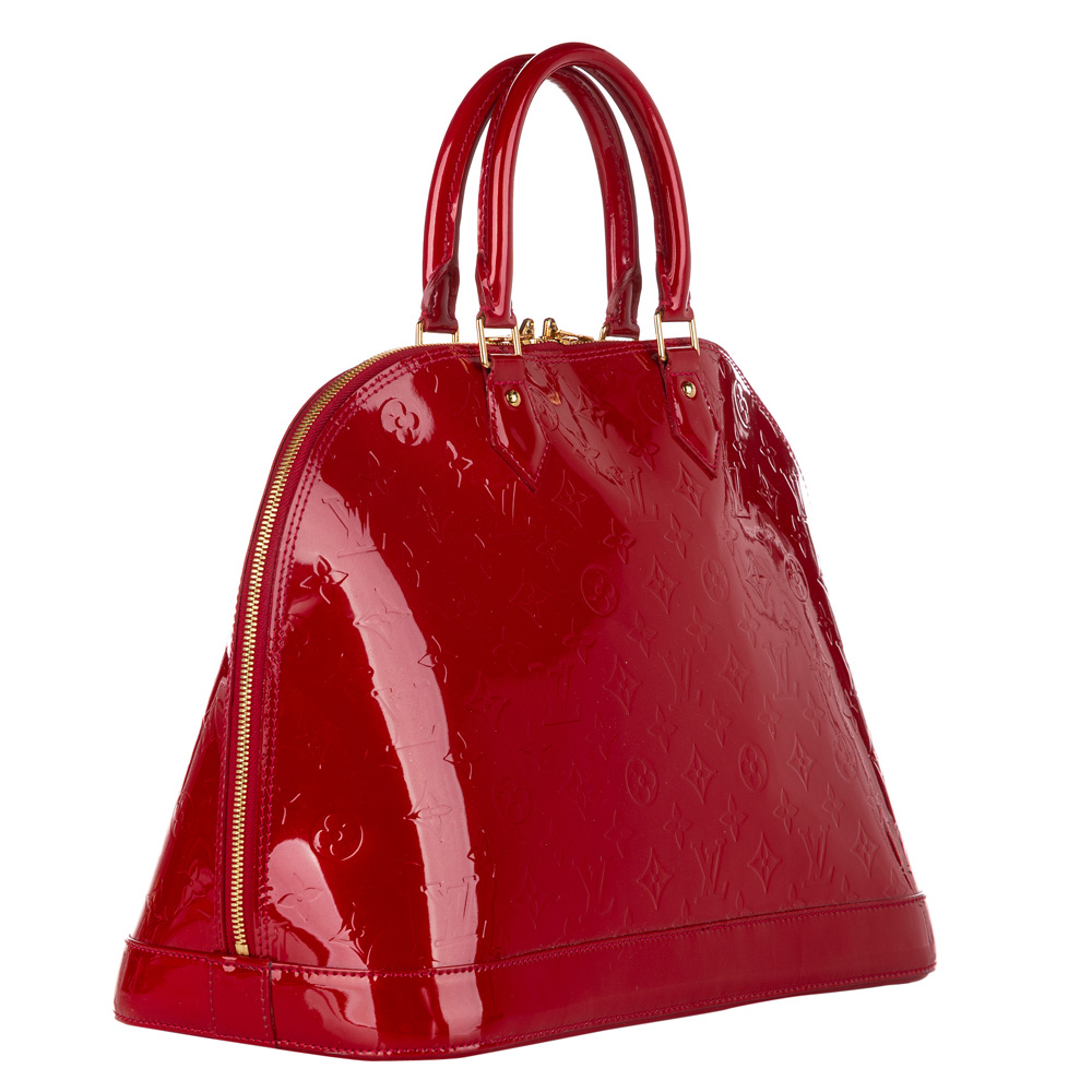 

Louis Vuitton Red Monogram Vernis Alma MM Bag