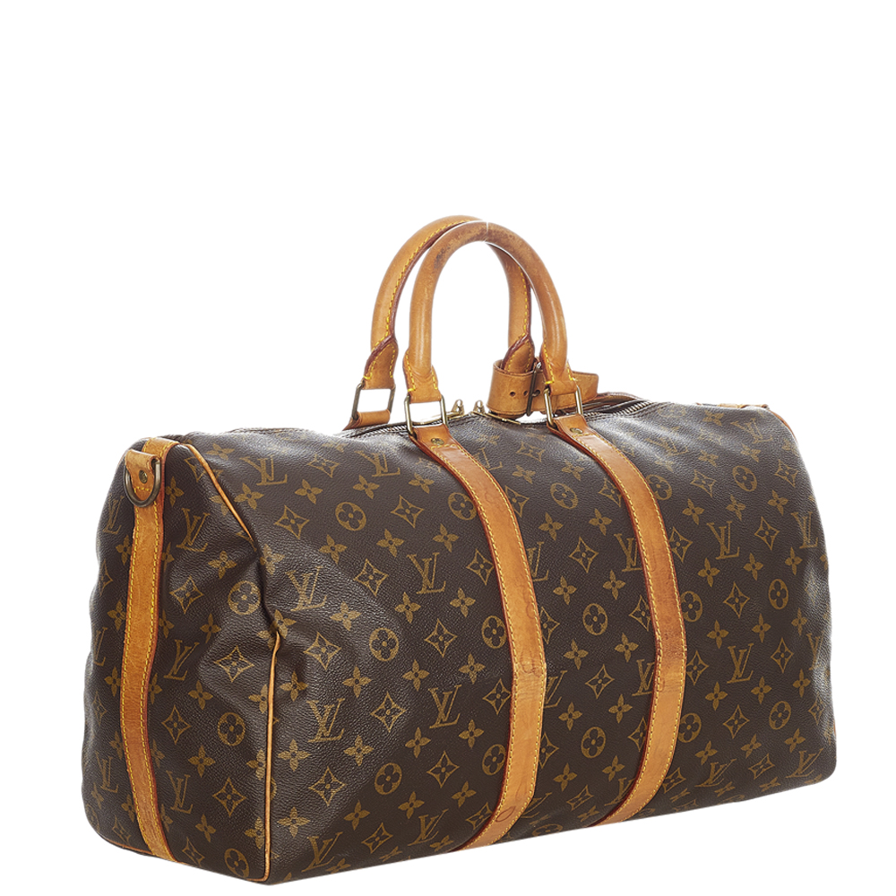 

Louis Vuitton Monogram Canvas Keepall Bandouliere 45 Bag, Brown