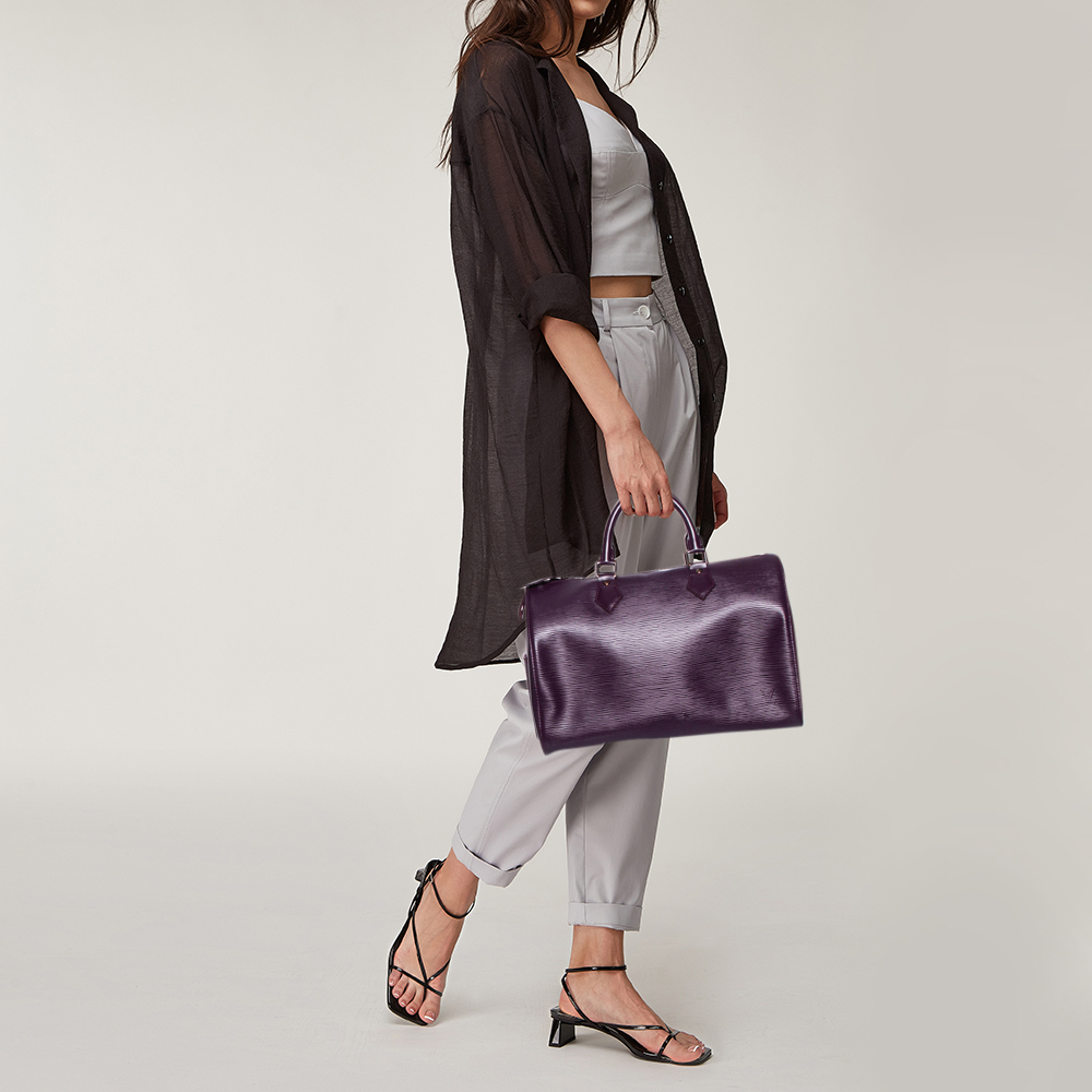 

Louis Vuitton Cassis Epi Leather Speedy 30 Bag, Purple